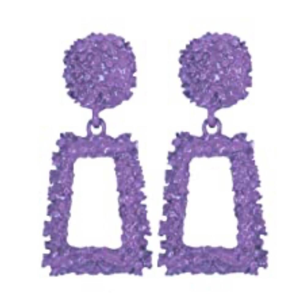 Textured Metal Drop Earrings